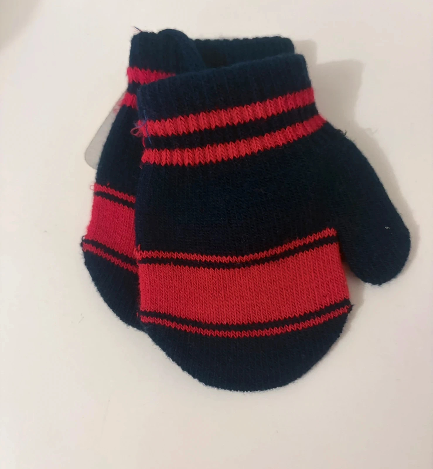 Manoplas bebé niños Magic Baby azul marino y rojo - Extensibles con cordón anti-pérdida – photo 4